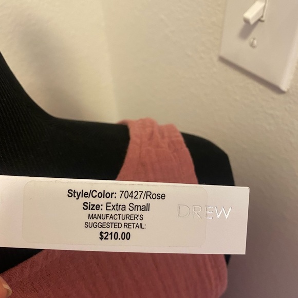 2 FOR $25 DREW PINK FLOWY DRESS SLEEVELESS COTTON SIZE XS NEW $210 - Picture 4 of 7